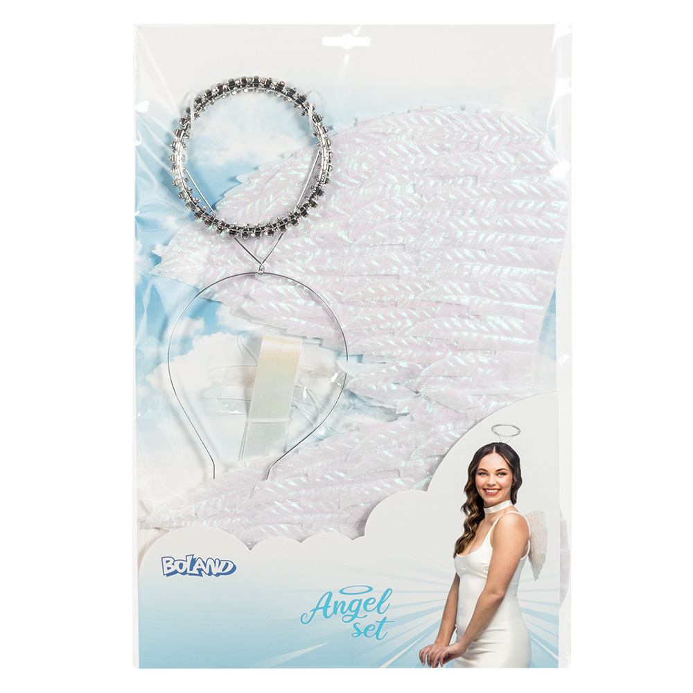 Set engel Gabriella (diadeem halo, vleugels en choker)
