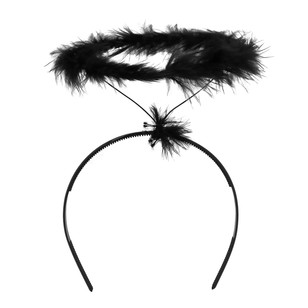 Set Engel promo zwart (diadeem halo en vleugels)