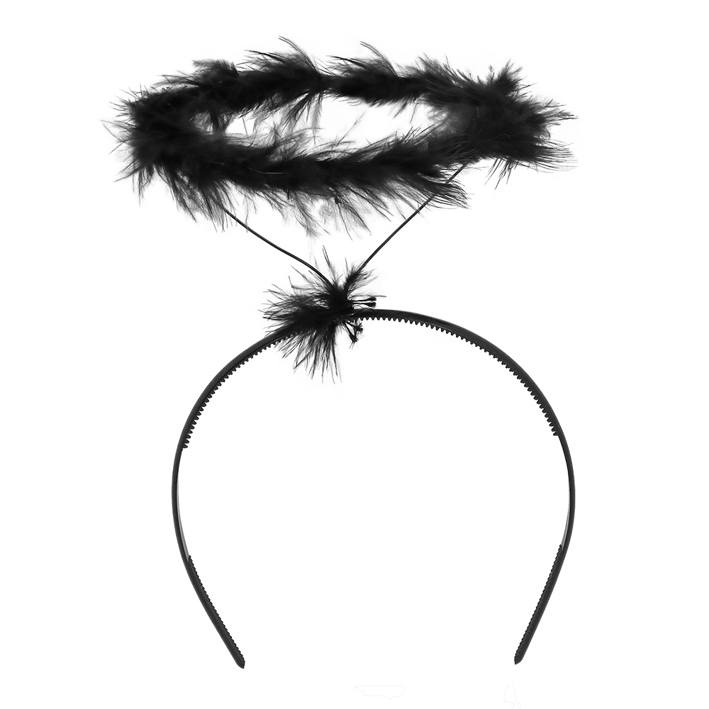 Set Engel promo zwart (diadeem halo en vleugels)