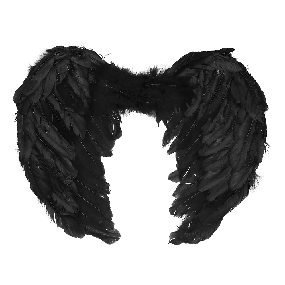 Set Engel promo zwart (diadeem halo en vleugels)