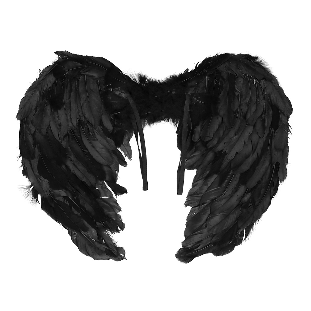 Set Engel promo zwart (diadeem halo en vleugels)