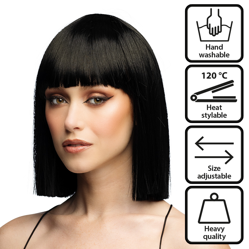 Pruik Djamilla brilliant black high quality