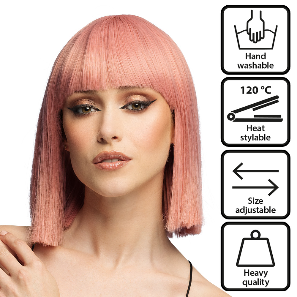 Pruik Djamilla coral pink high quality