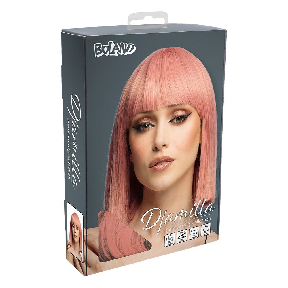 Pruik Djamilla coral pink high quality