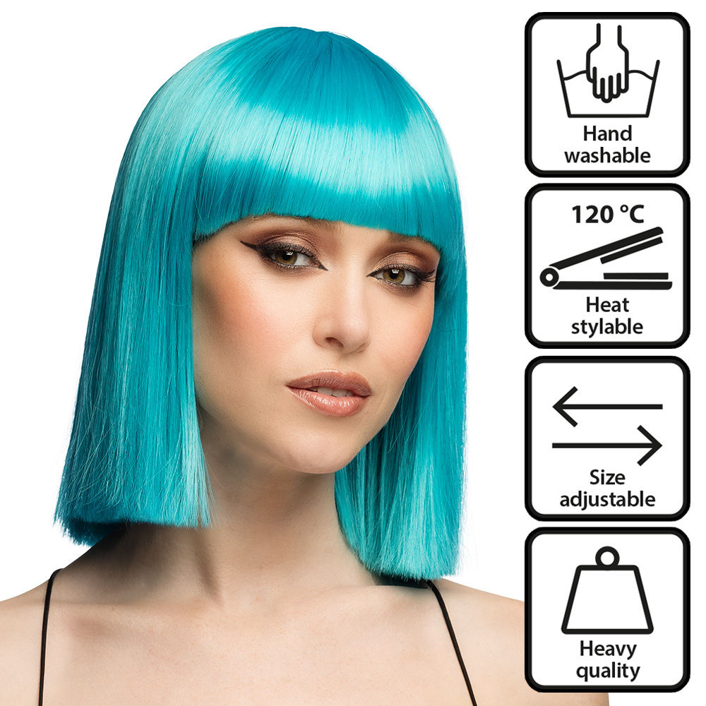 Pruik Djamilla azure blue high quality