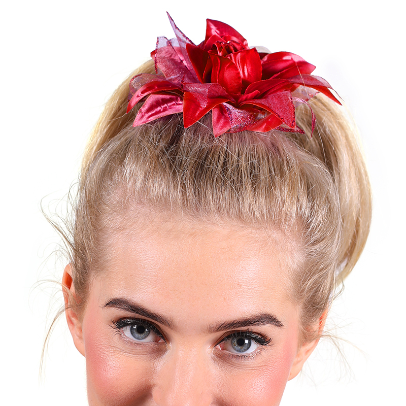 Azalea met haarclip Rood/pink/geel/paars