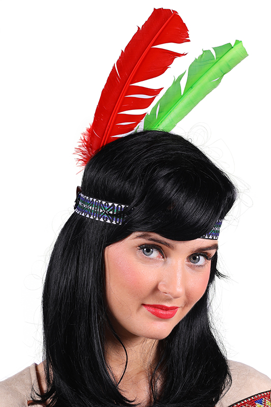 Indianen hoofband met 2 veren