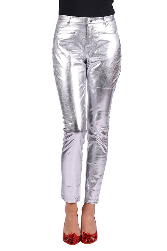 Stretchbroek metallic