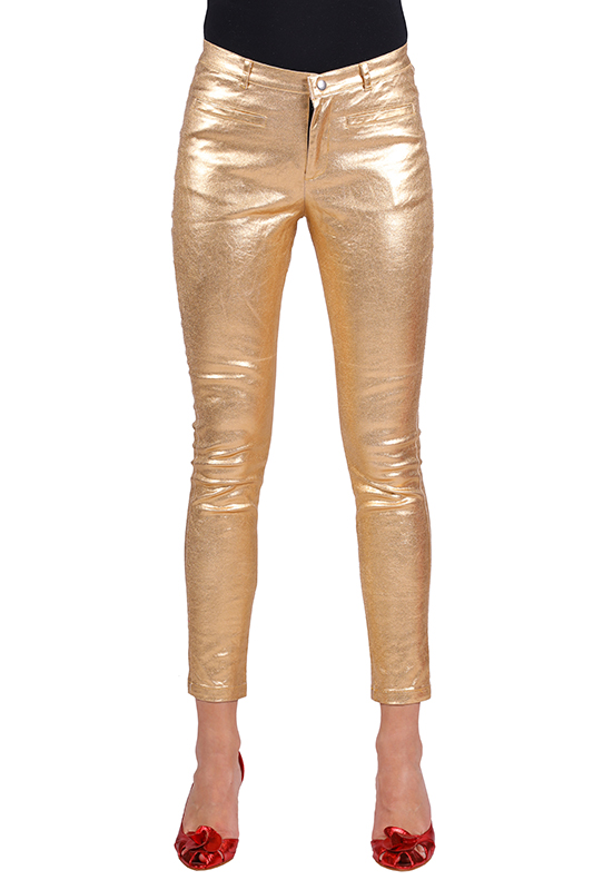 Stretchbroek metallic