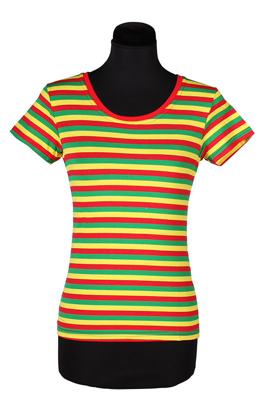 Gestreept shirt vrouw met korte mouw