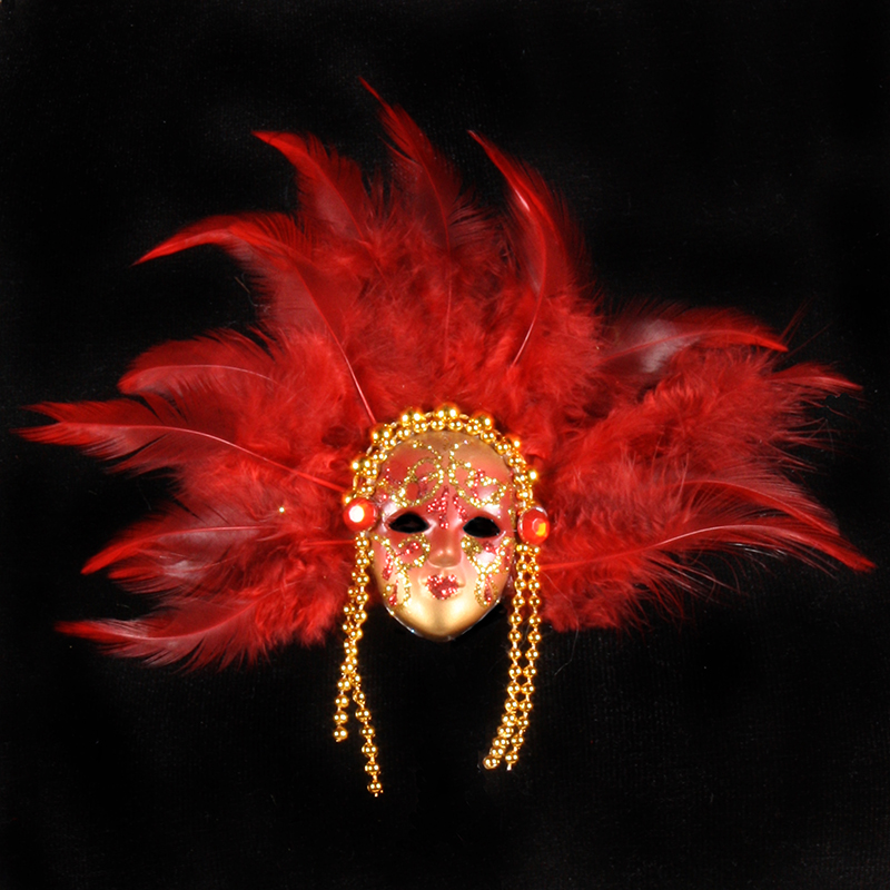 Venitiaans miniatuur masker ''Feathers''