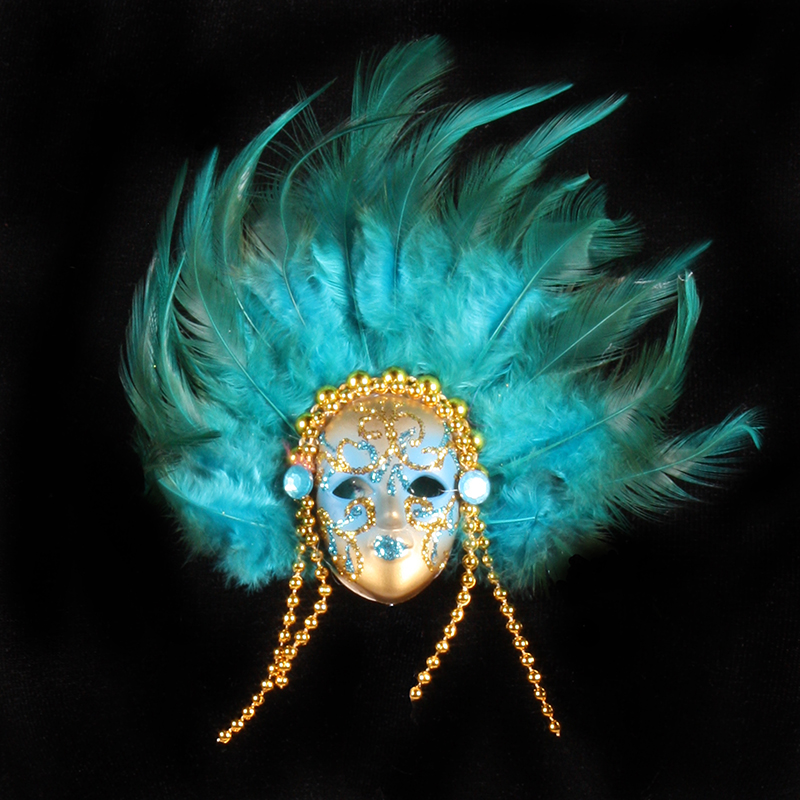 Venitiaans miniatuur masker ''Feathers''