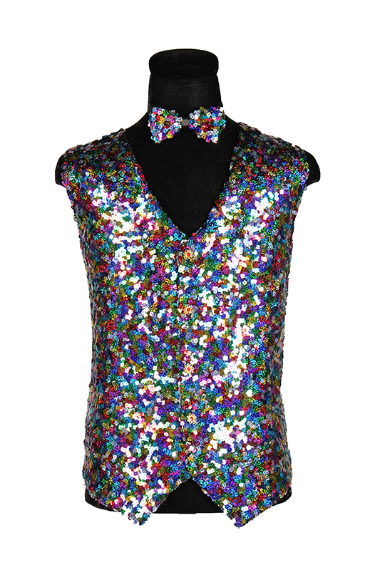 Pailletten Herenvest met strikje