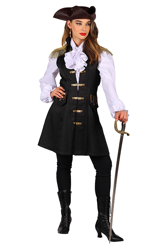 Dames piratenvest zwart