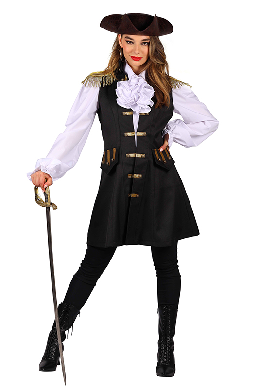 Dames piratenvest zwart
