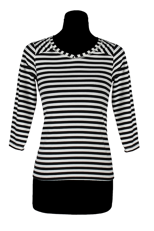 Gestreept damesshirt met V hals