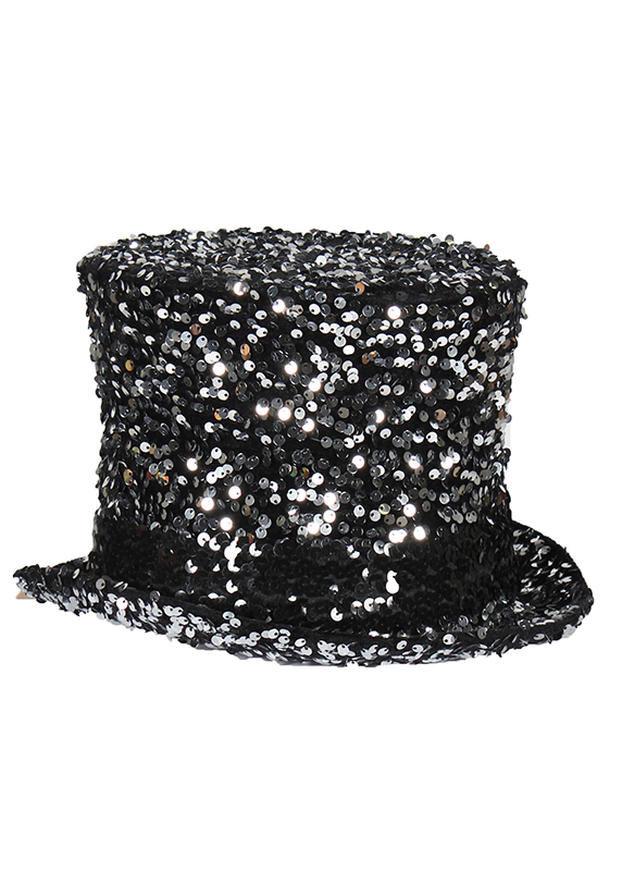 Luxe hoge hoed pailletten 