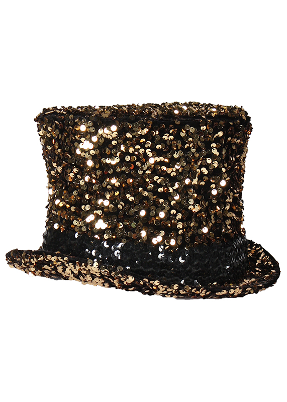 Luxe hoge hoed pailletten 
