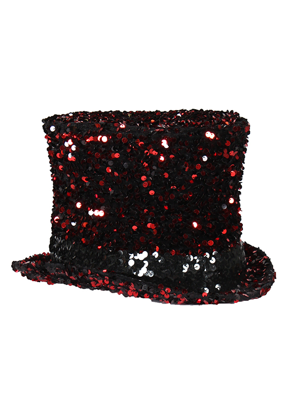 Luxe hoge hoed pailletten 