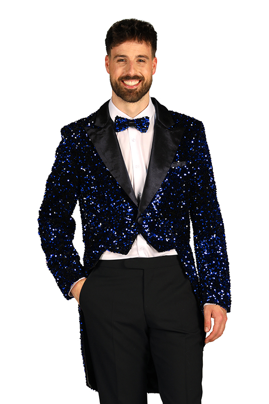 Heren pailletten frackjas 