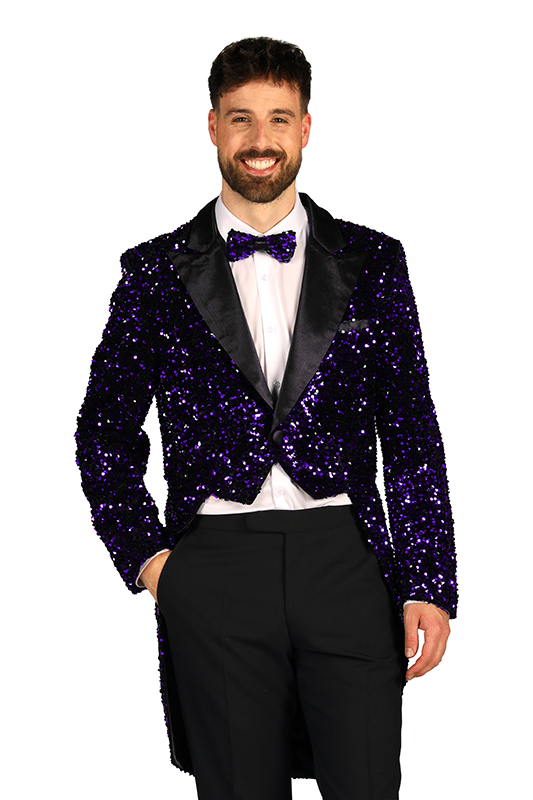 Heren pailletten frackjas 