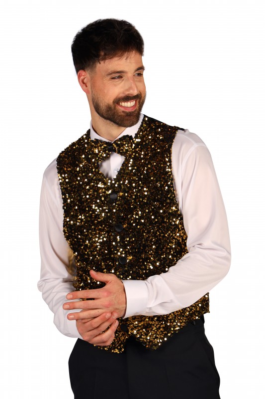 Heren paillettenvest 