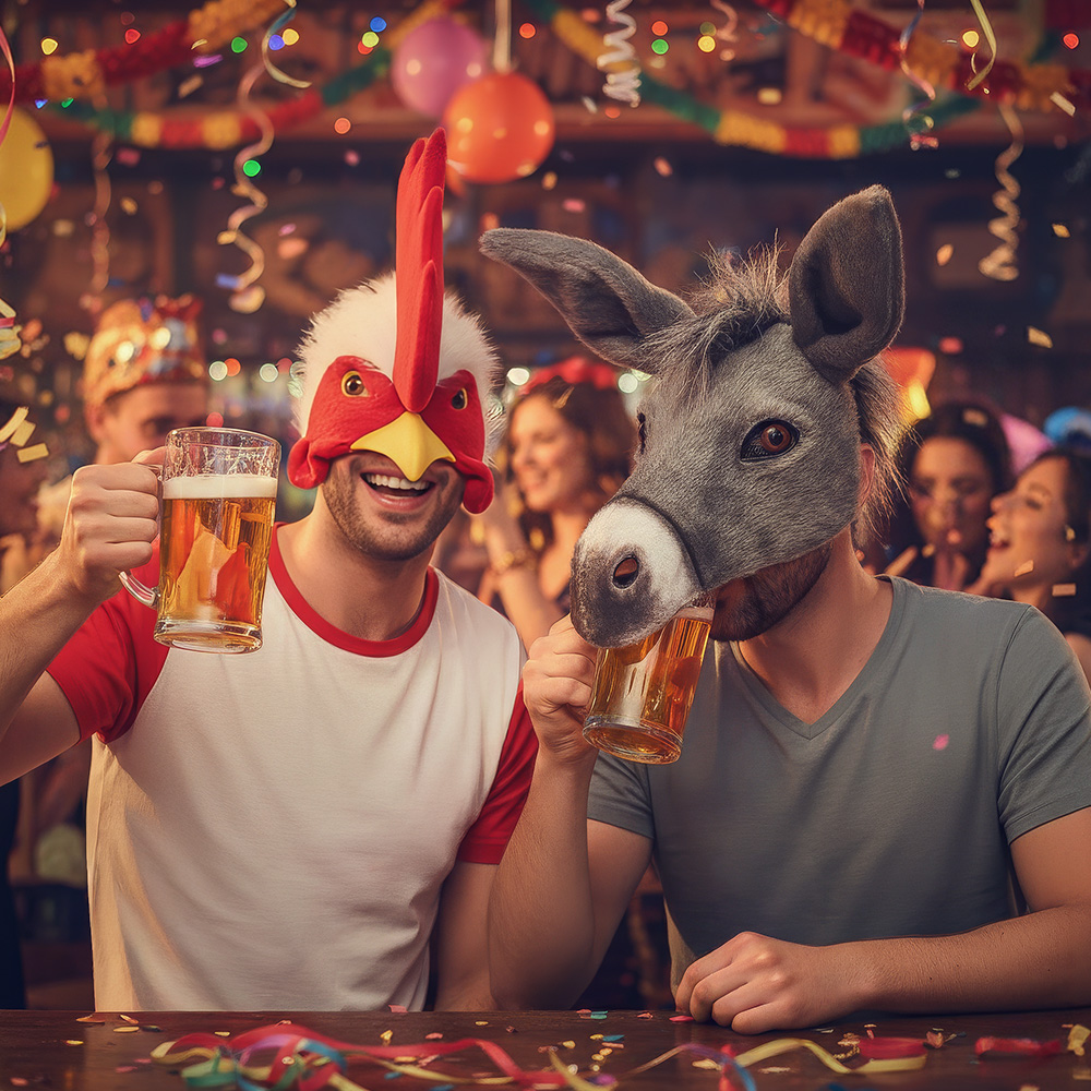 Pluchen halfmasker Haan