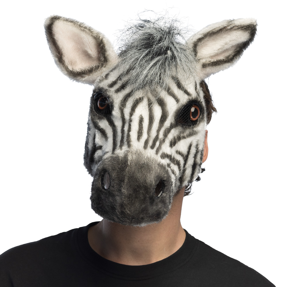 Pluchen halfmasker Zebra