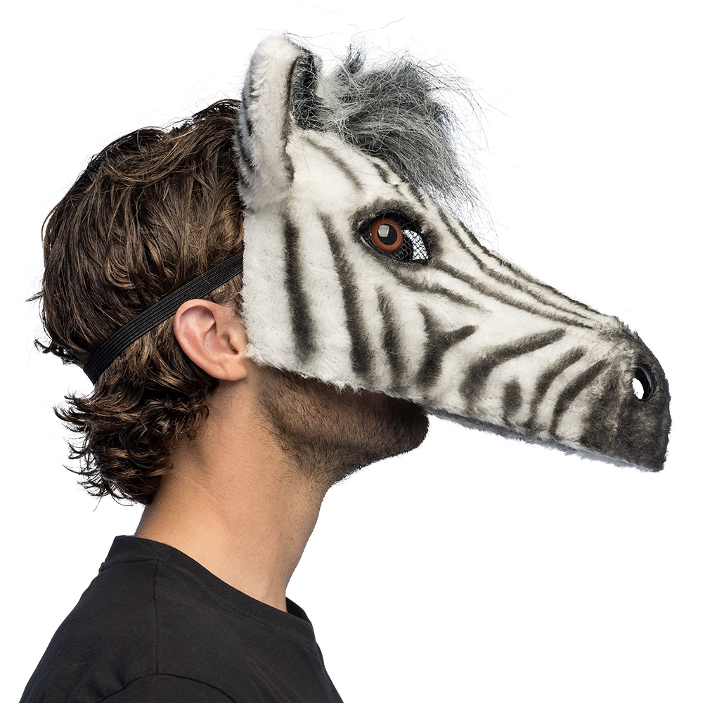 Pluchen halfmasker Zebra