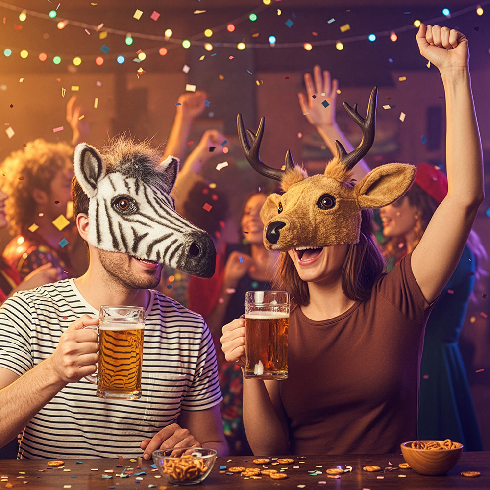 Pluchen halfmasker Hert