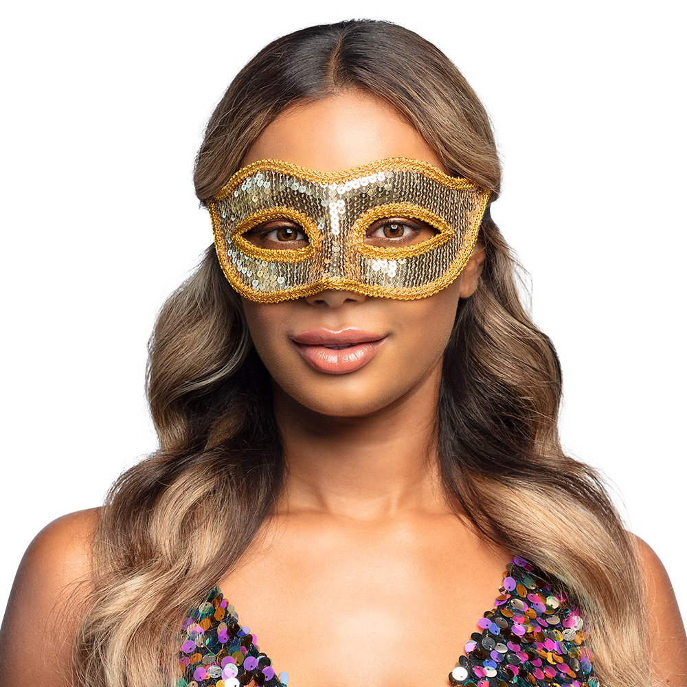 Masker Venice sequins 6 kleuren ass
