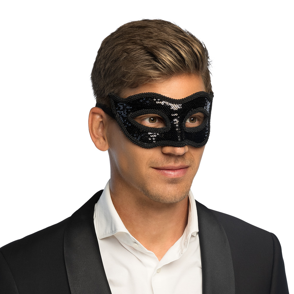 Masker Venice sequins 6 kleuren ass