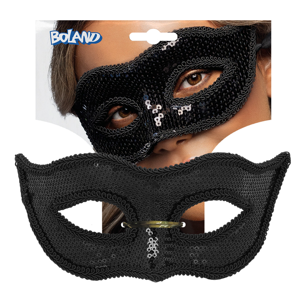 Masker Venice sequins 6 kleuren ass