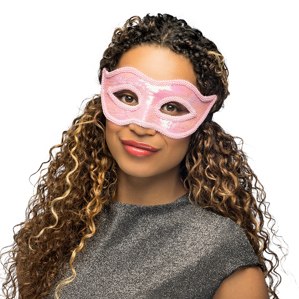 Masker Venice sequins 6 kleuren ass