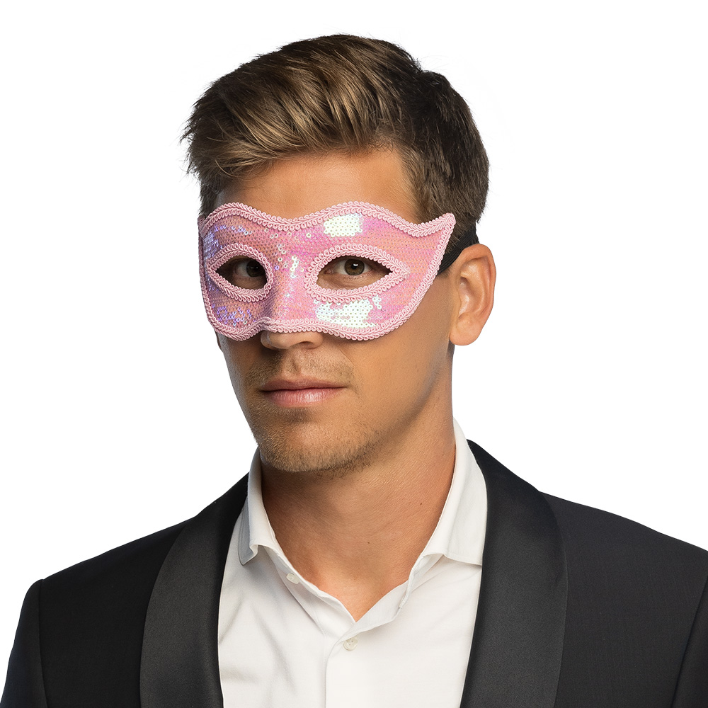 Masker Venice sequins 6 kleuren ass