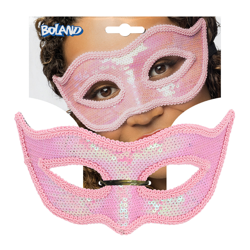 Masker Venice sequins 6 kleuren ass