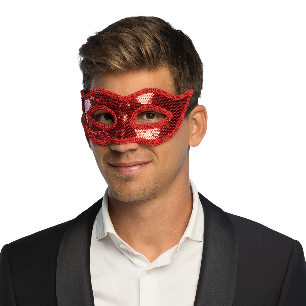 Masker Venice sequins 6 kleuren ass