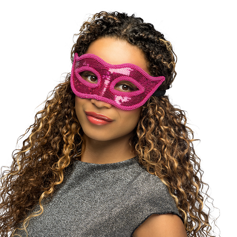 Masker Venice sequins 6 kleuren ass