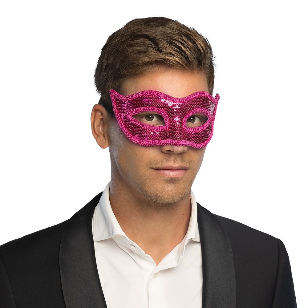 Masker Venice sequins 6 kleuren ass