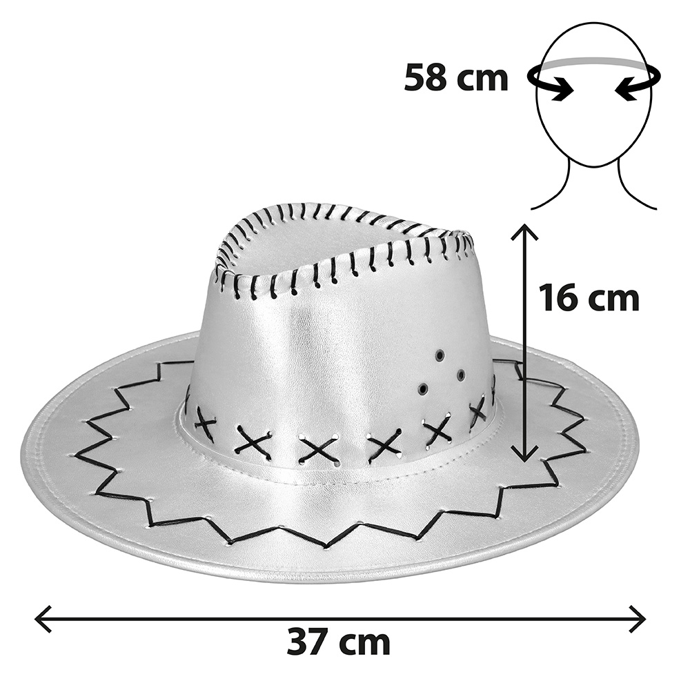 Hoed cowboy Savanne zilver