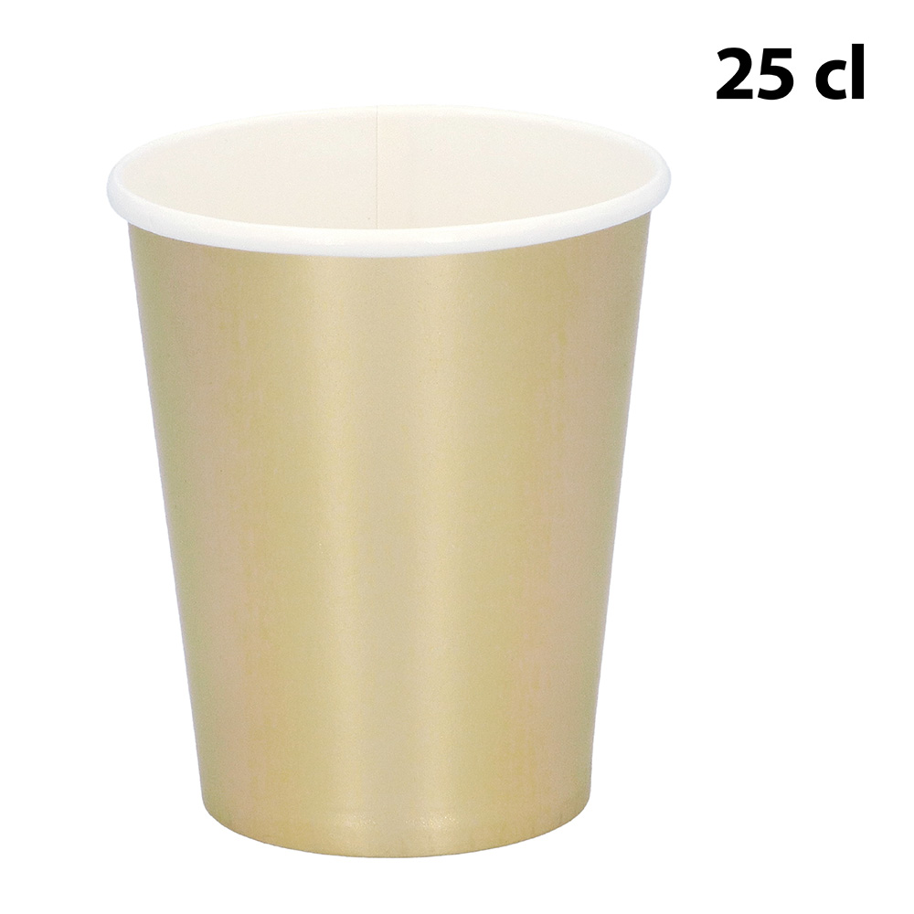 Tafelset goud (6 bordjes, 6 bekertjes, 12 servetten)