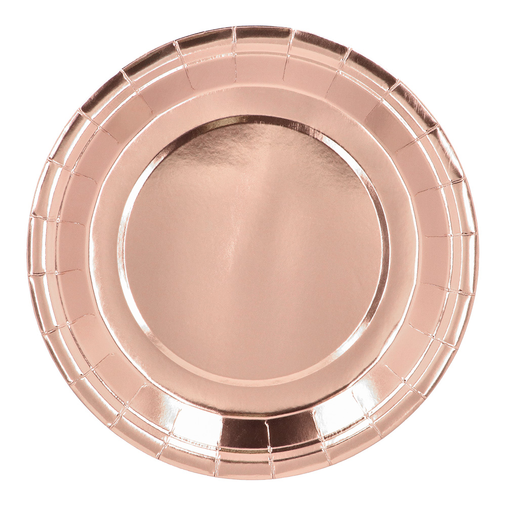 Tafelset roségoud (6 bordjes, 6 bekertjes, 12 servetten)