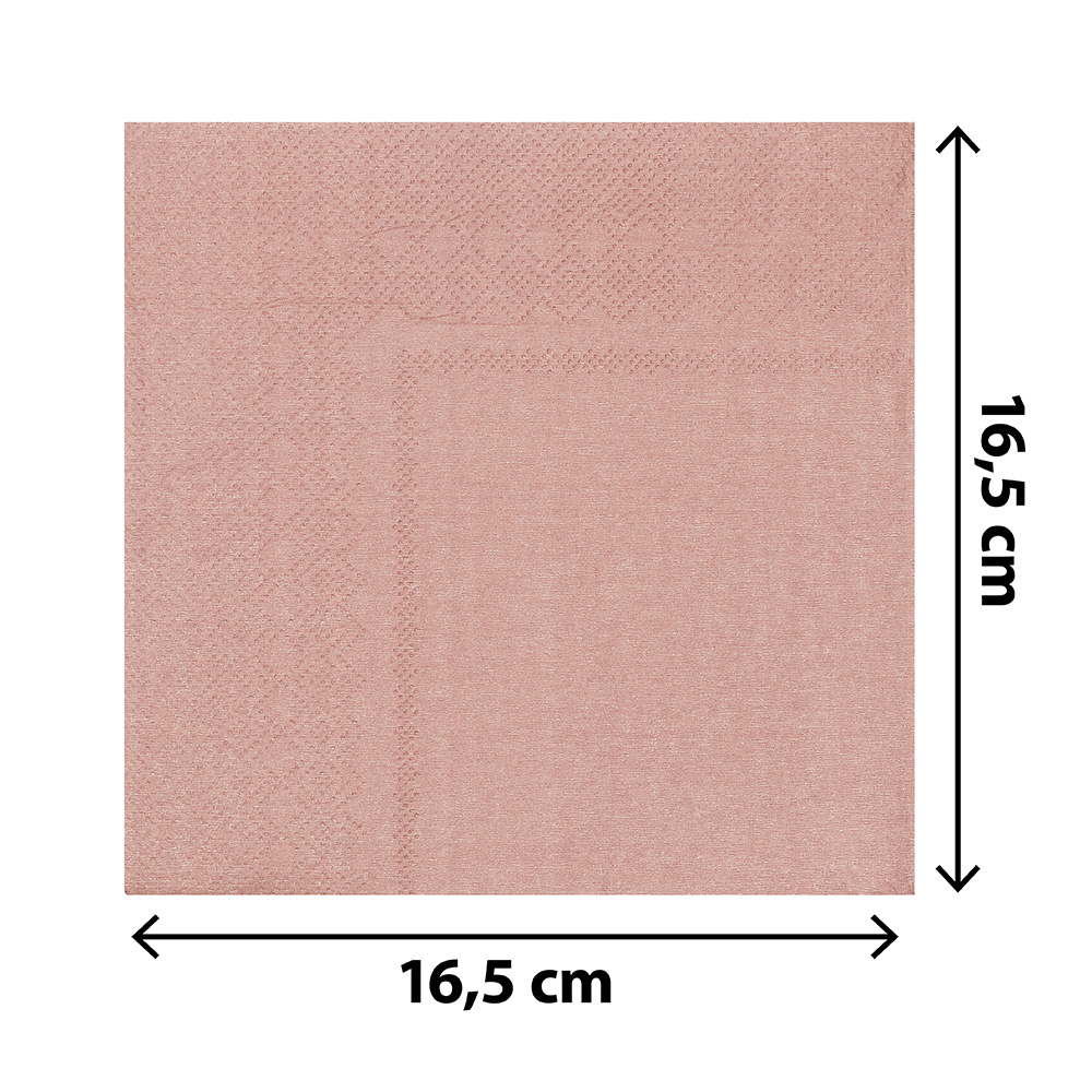 Tafelset roségoud (6 bordjes, 6 bekertjes, 12 servetten)