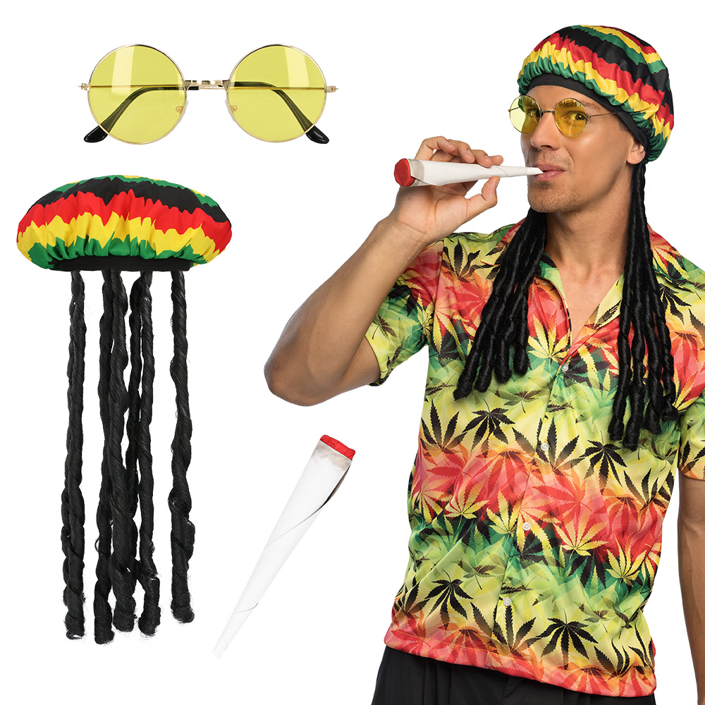 Set Rasta (muts, partybril en sigaret)