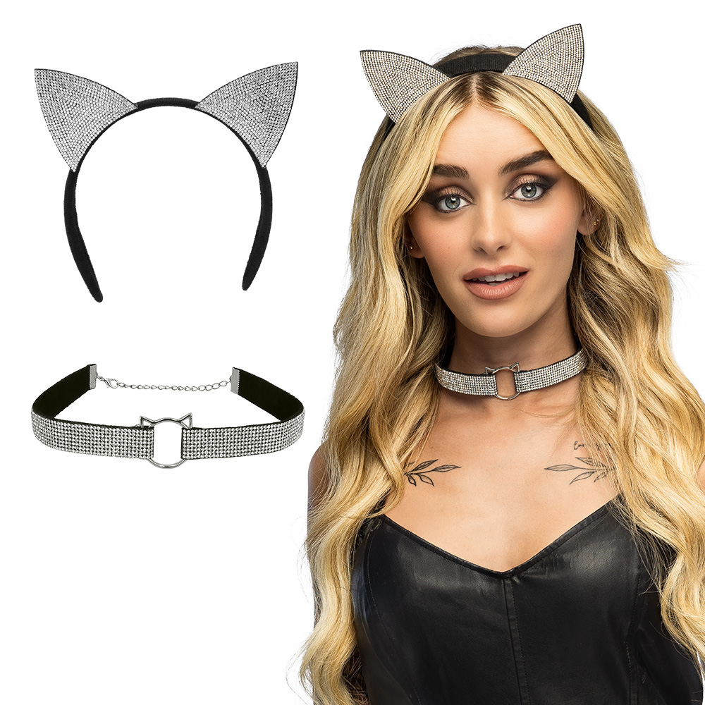 Set Diamond cat (diadeem en choker)