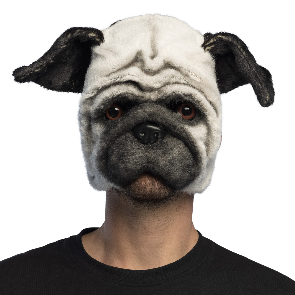 Pluchen halfmasker Pug