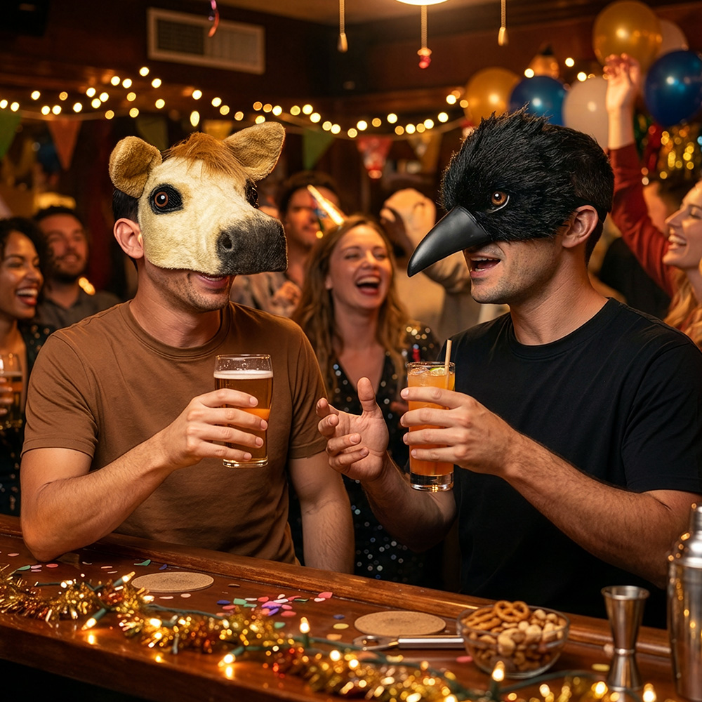 Pluchen halfmasker Kraai