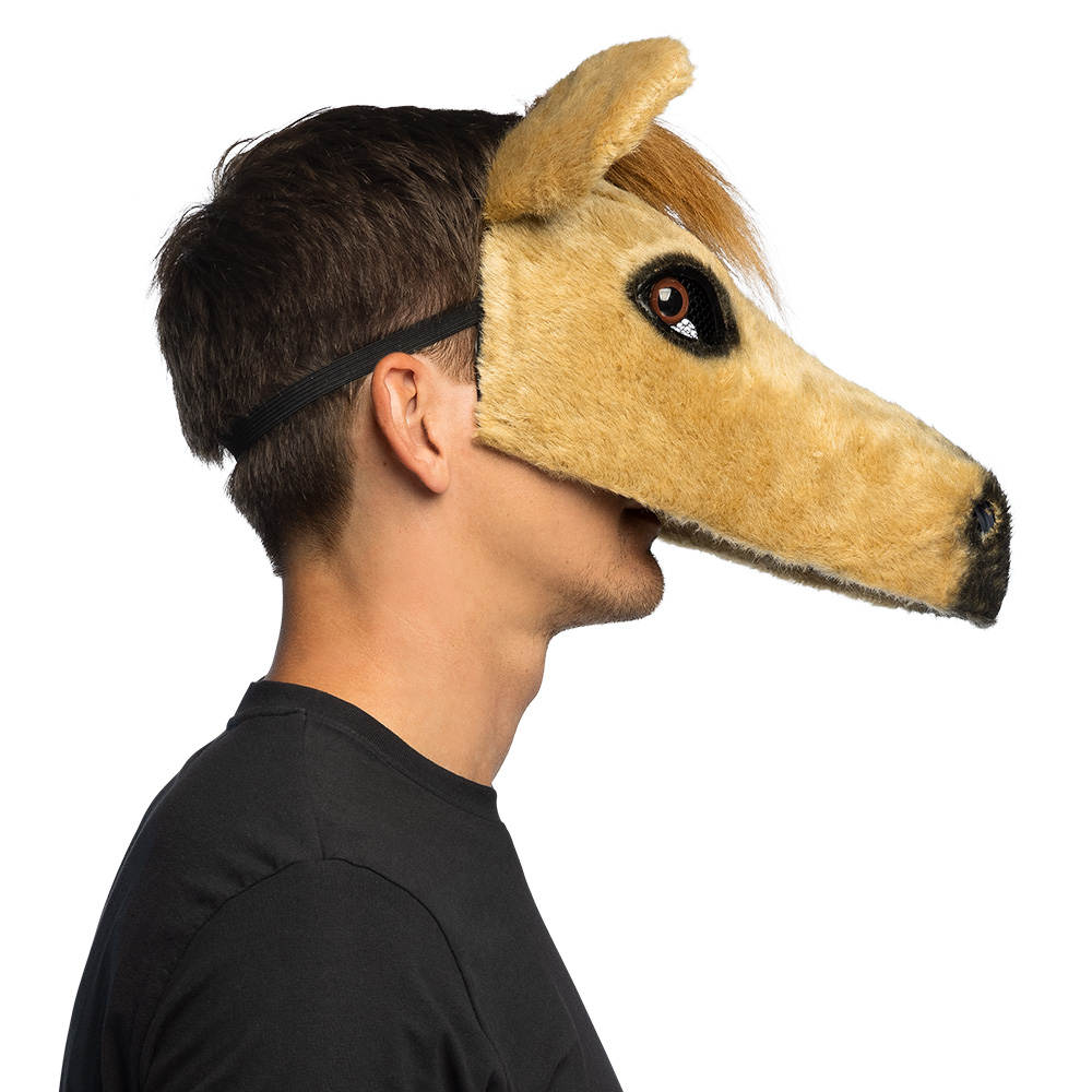 Pluchen halfmasker Paard