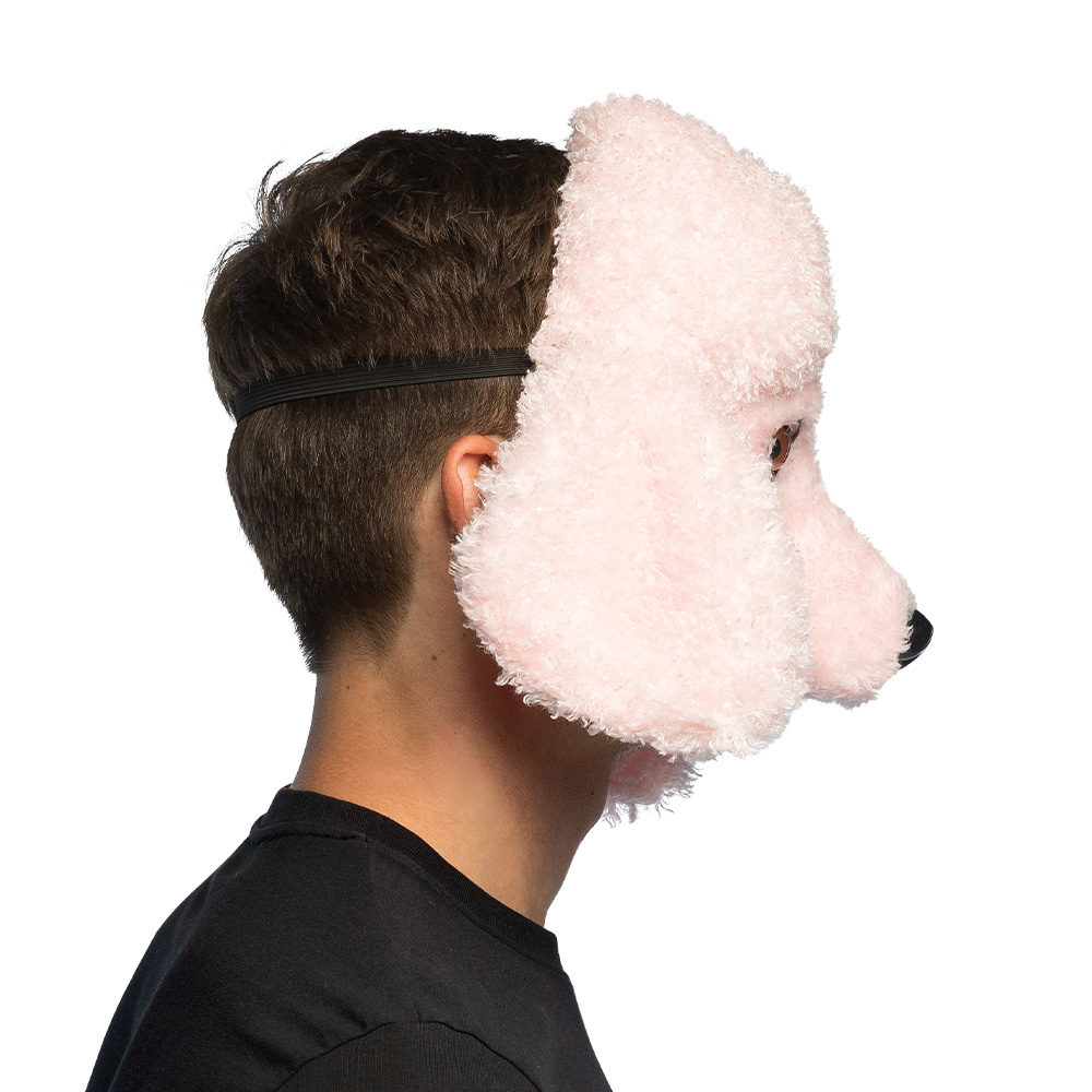 Pluchen halfmasker Roze poedel