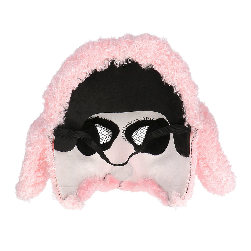Pluchen halfmasker Roze poedel